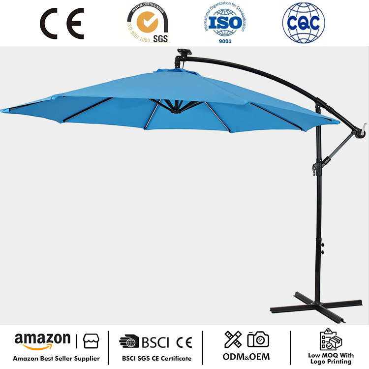 Umbrella Patio Margaidh Crochta Gréine 10FT faoi stiúir