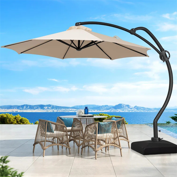 Cruth PATIO S 10ft Fritháireamh Crochta Cantilever Umbrella