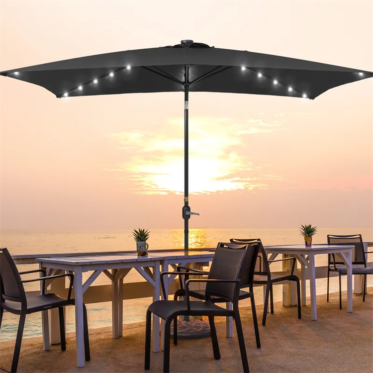 Umbrella Margaidh Dronuilleogach Soilsithe 10x 6.5FT