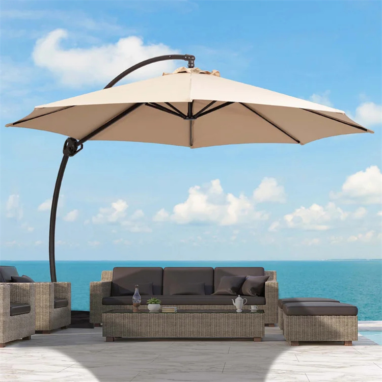11FT Curvy Cantilever Patio Fritháireamh scáthlán Crochta