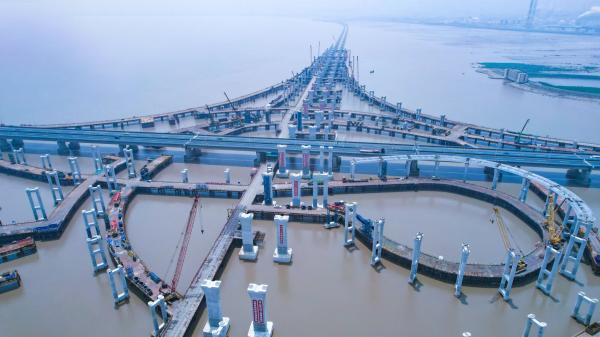 Críochnaíodh an bunús carn deireanach de idirmhalartú binhai de thionscadal céim I ningbo il-líne Hangyong