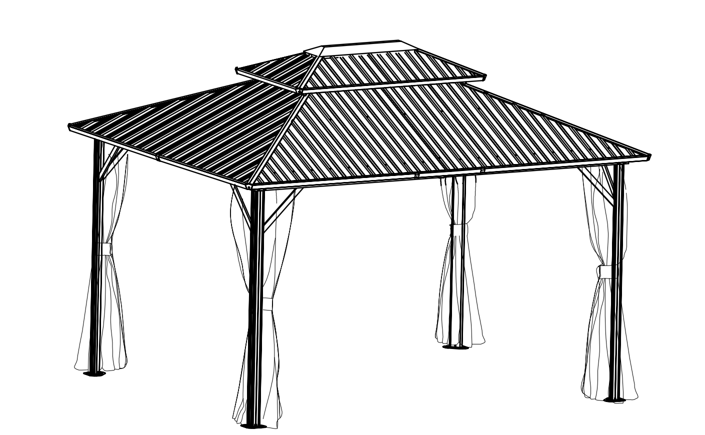 Miotal Gazebo Treoir Suiteáil