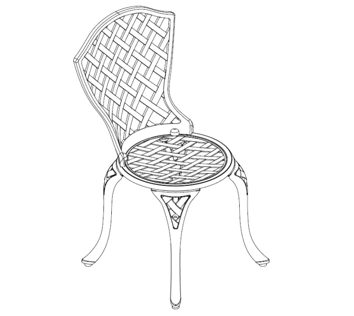 Teilgthe Alúmanam 3 Píosa Bistro Bia Set ---- Treoir Suiteáil Cathaoirleach