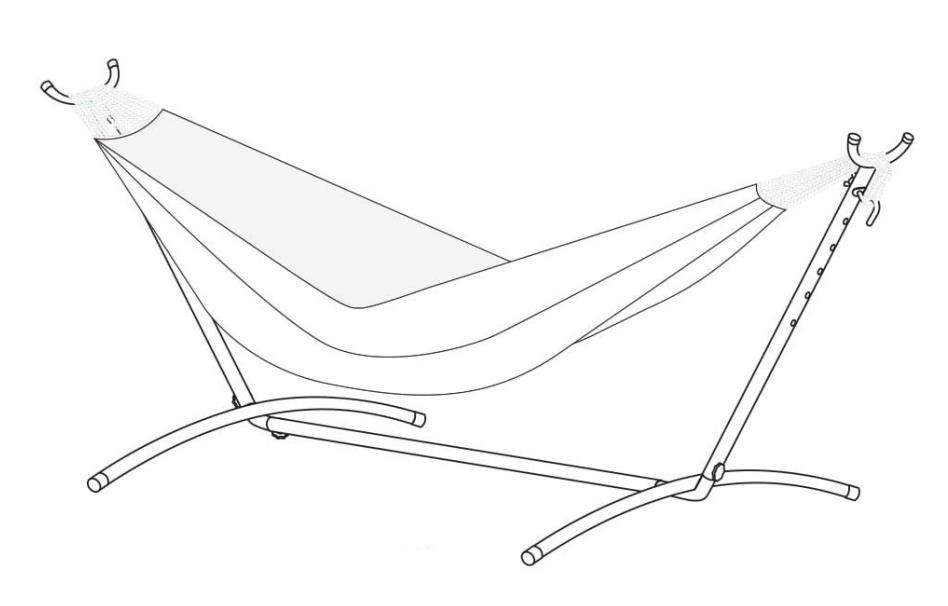 Treoir Suiteáil Seastán Hammock Miotail Inaistrithe