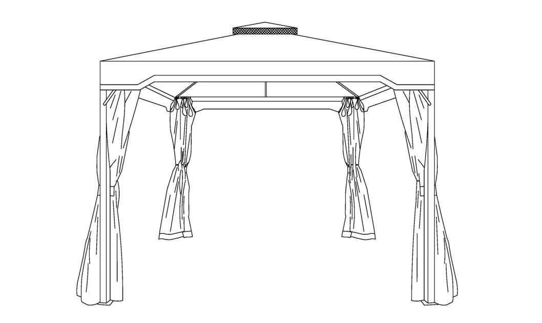 10 troigh x 10 troigh Treoir Suiteála PATIO Iarann Gazebo