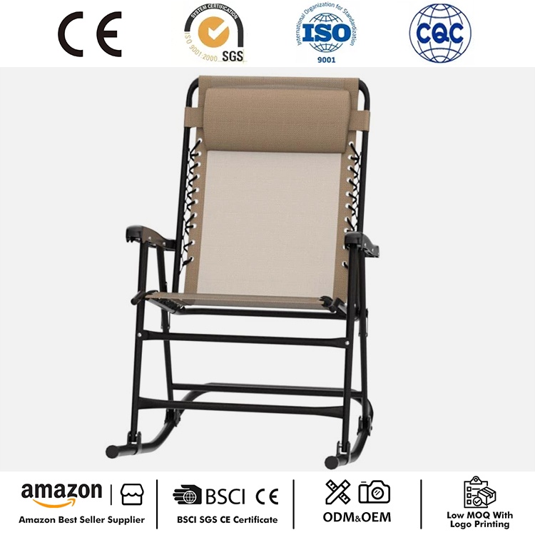 Rocker Lounge Folding Outdoor Zero Domhantarraingt le Pillow